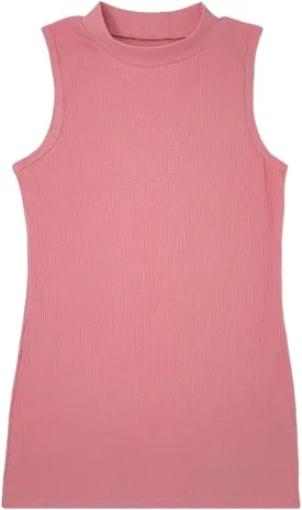 SUMONA Sleeveless Basic Everyday Casual Cotton Blend Mock High Neck Ribbed Fitted Tank Top