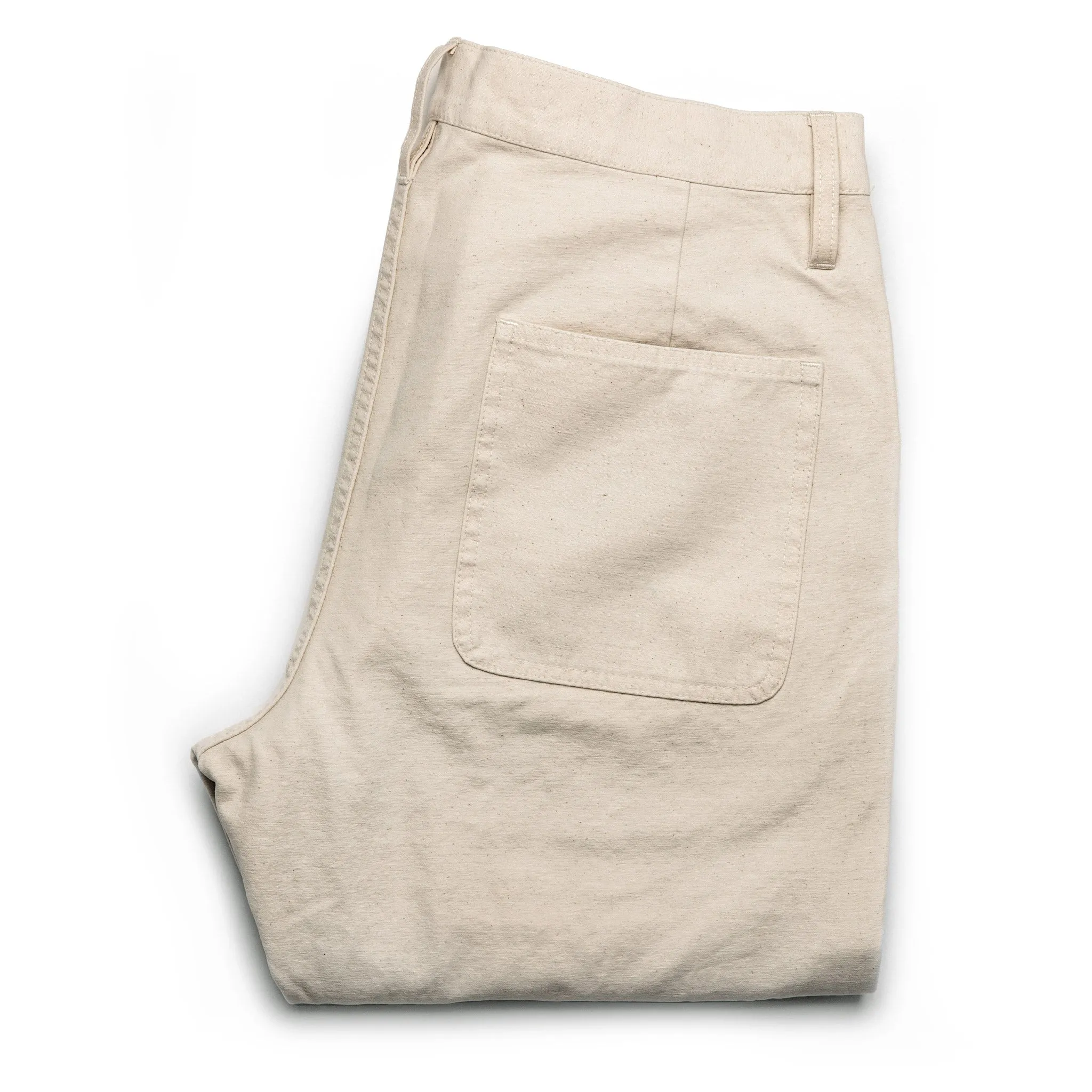 The Camp Pant in Natural Reverse Sateen