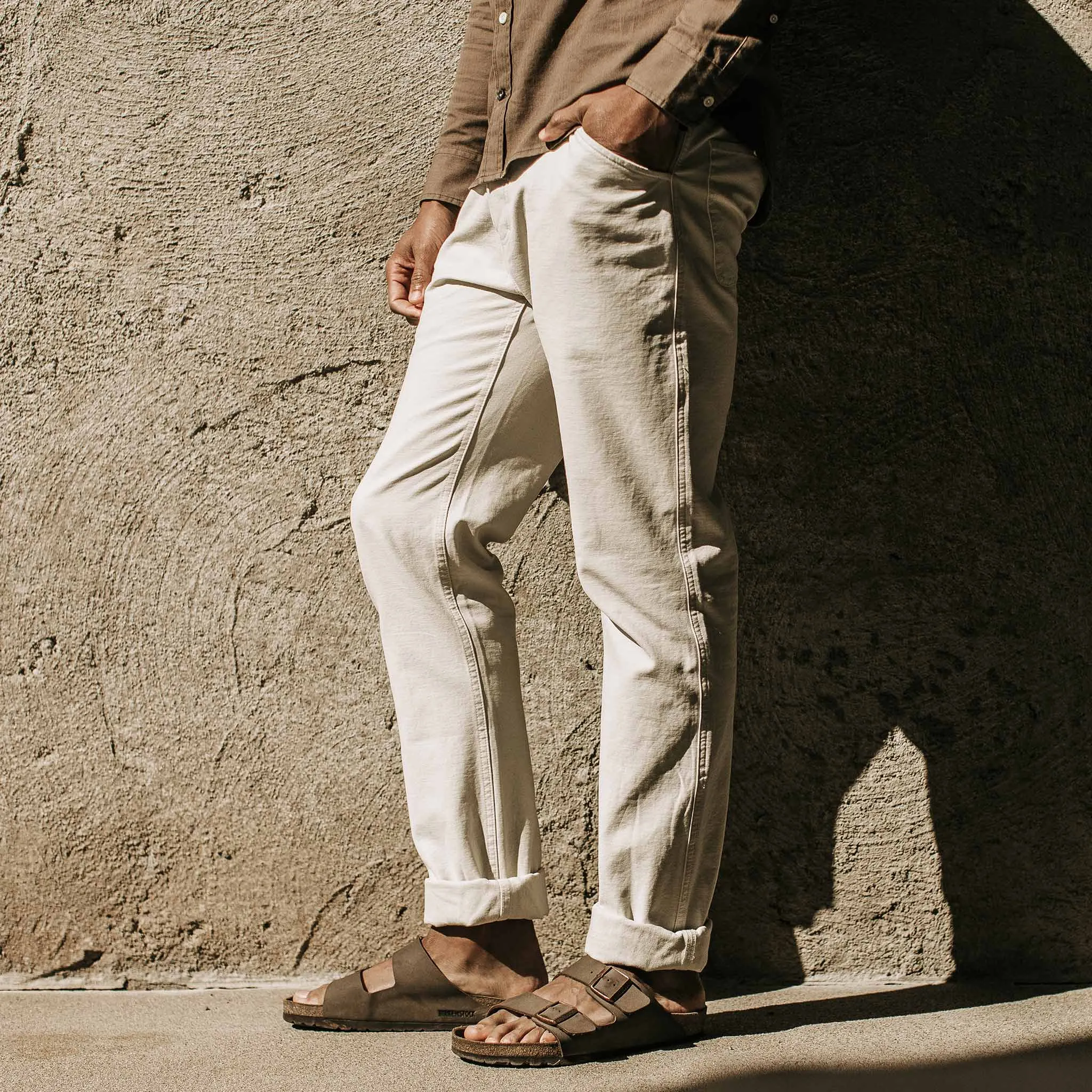 The Camp Pant in Natural Reverse Sateen