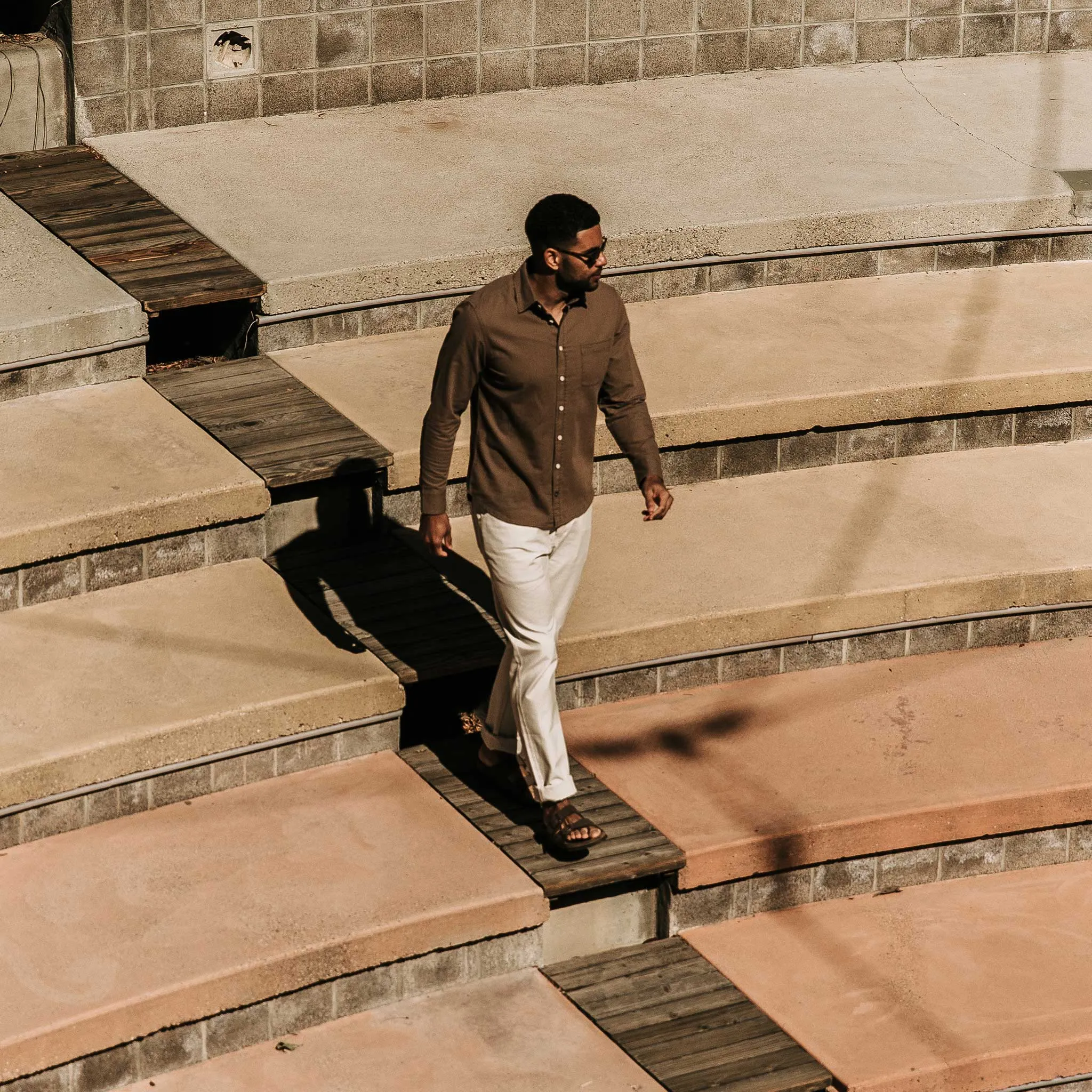 The Camp Pant in Natural Reverse Sateen