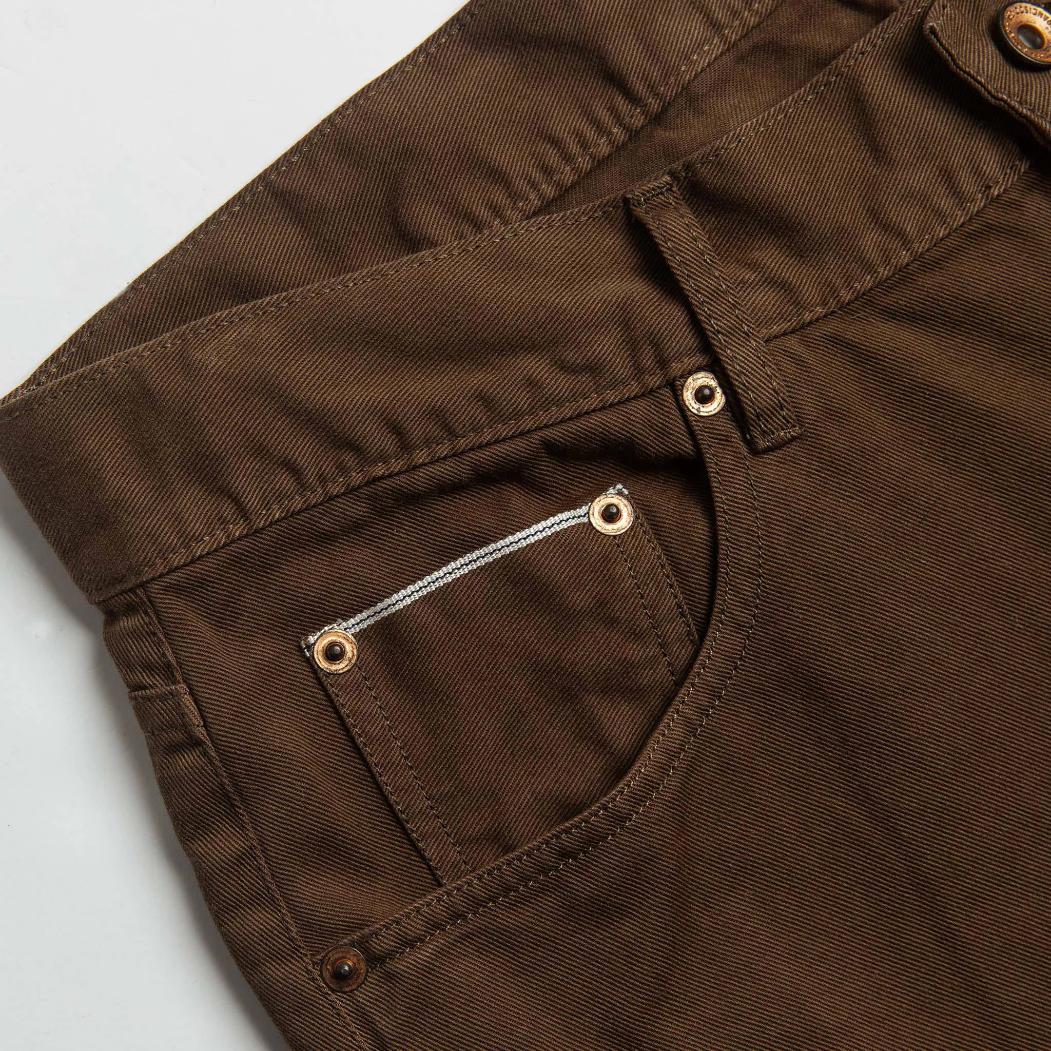 The Democratic All Day Pant in Espresso Selvage