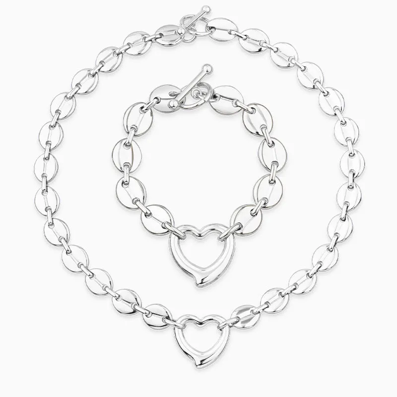 Thiva Heart Pendant Jewelry Set