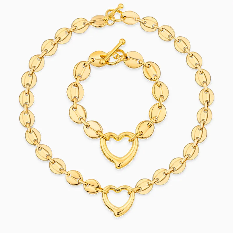 Thiva Heart Pendant Jewelry Set