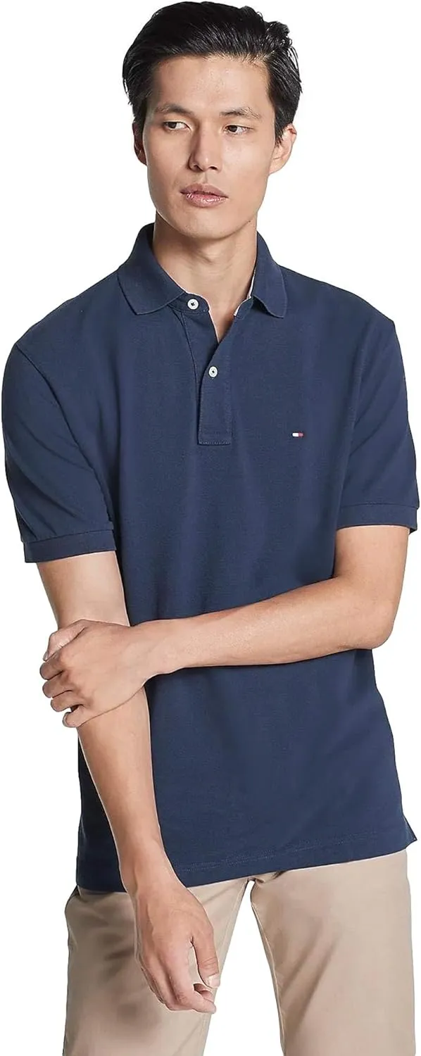 Tommy Hilfiger Men's Short Sleeve Cotton Pique Polo Shirt in Regular Fit 2024 Collection