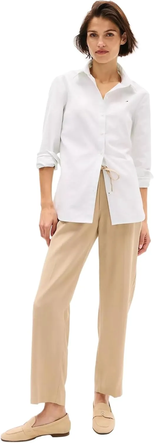 TOMMY HILFIGER Women's Regular Fit Stretch Cotton Long Sleeve Button Down Shirt Collection 2025