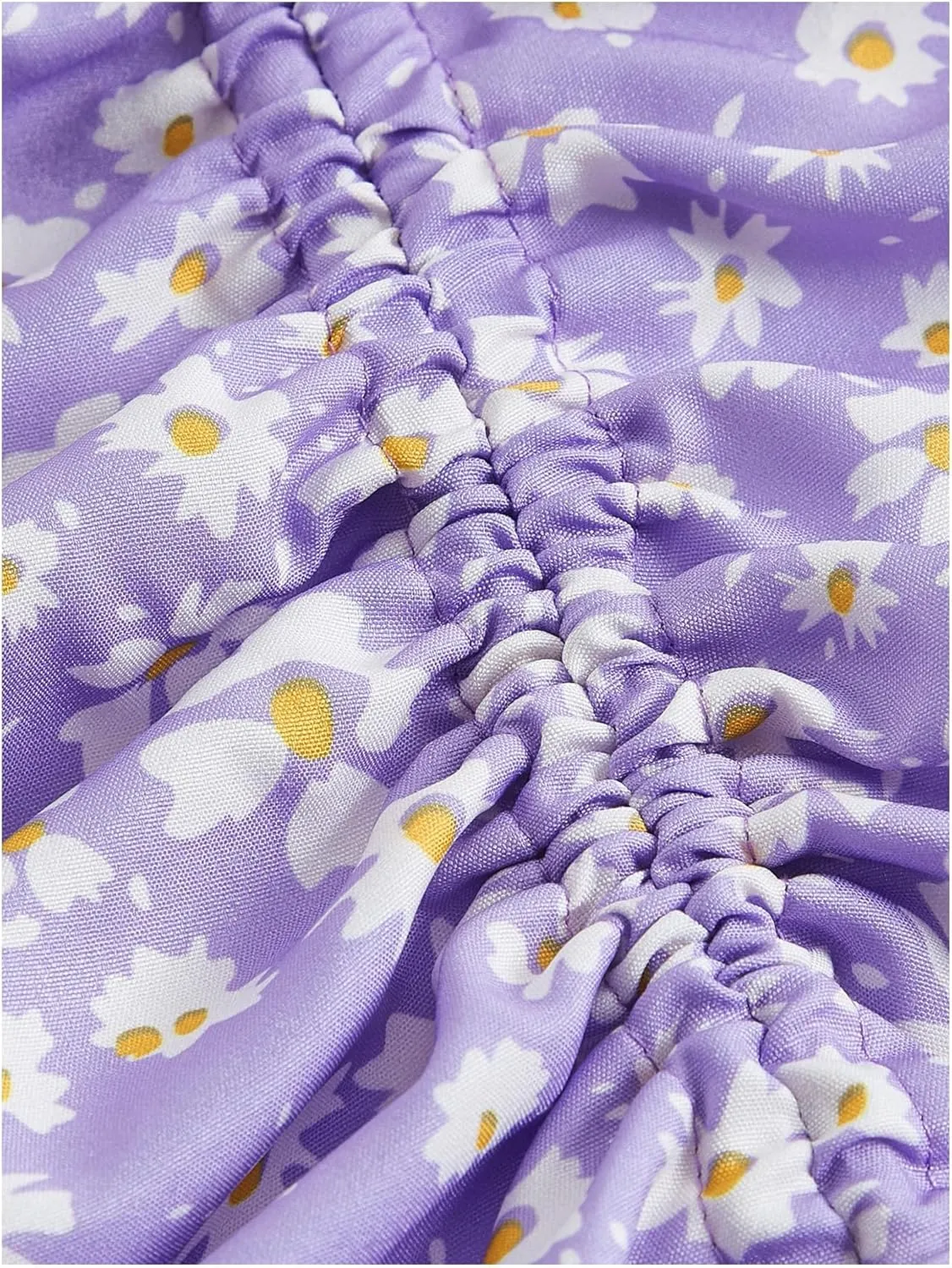 Verdusa Women's Ditsy Floral Print Ruched Skirt Split Thigh Casual Long Skirts