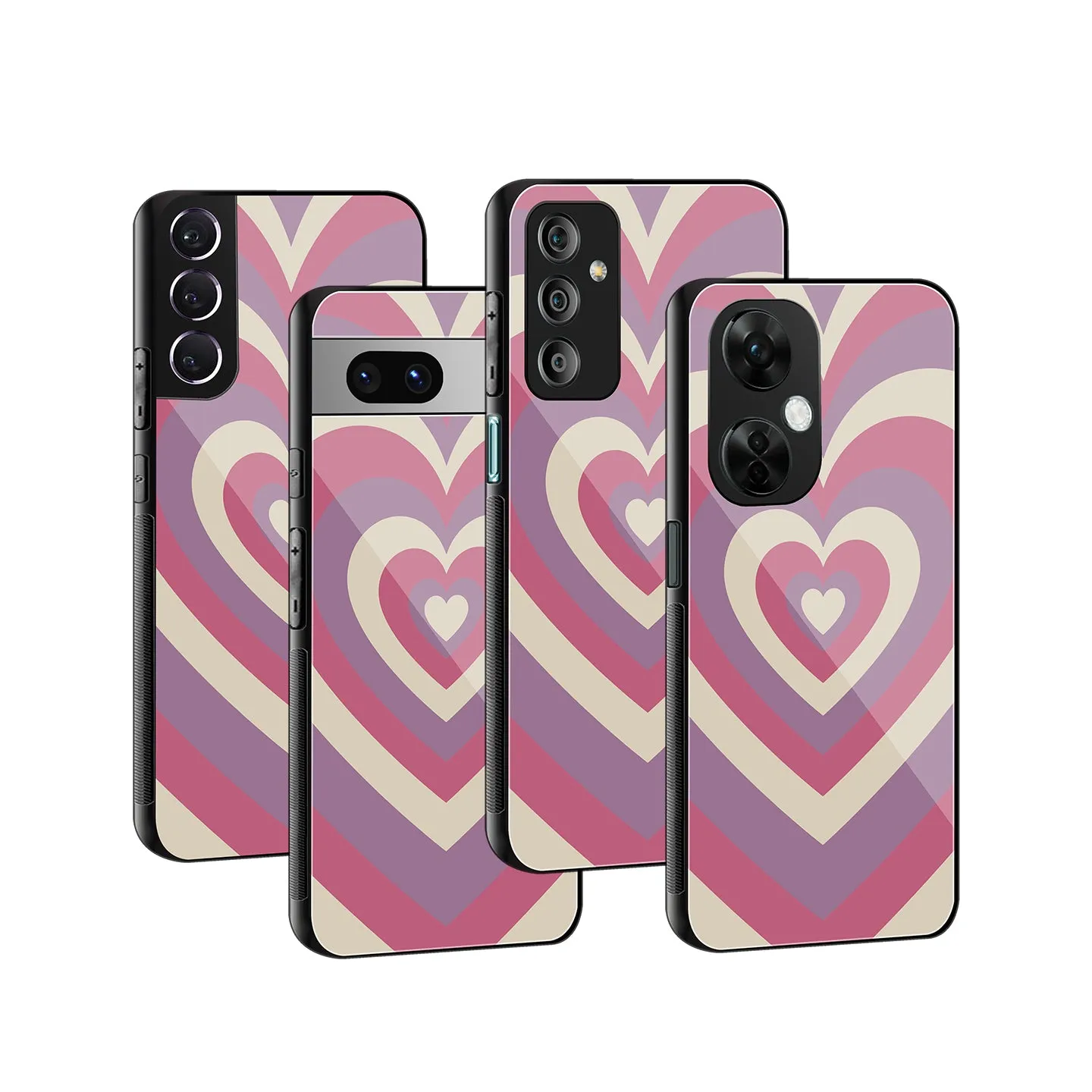 Y2K Peach Hearts Phone Cover | Glass Case