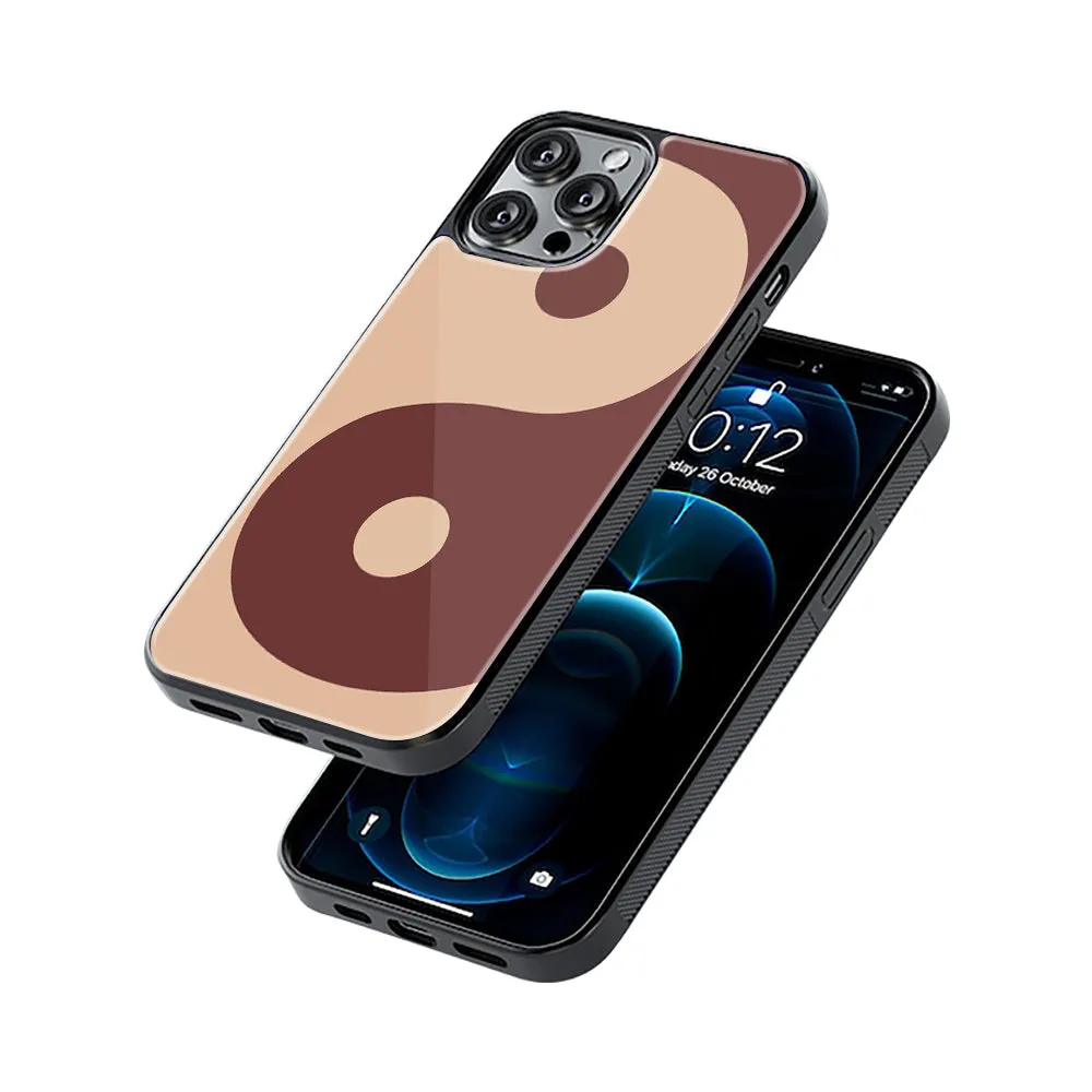 Yin Yang Brown Phone Cover | Glass Case