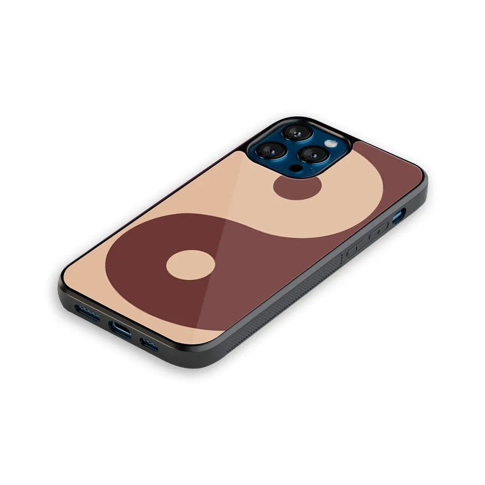 Yin Yang Brown Phone Cover | Glass Case