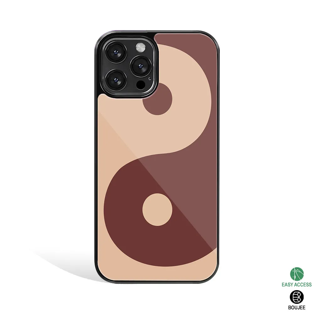 Yin Yang Brown Phone Cover | Glass Case