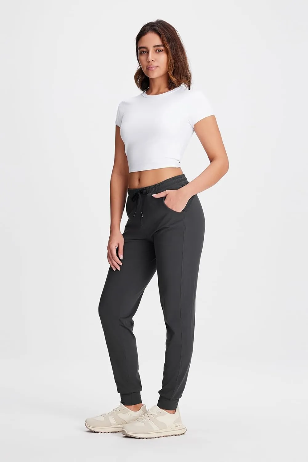 Yogipace Petite/Regular/Tall Women's Lightweight Anti-Shrink Active Joggers Lounge Sweatpants Yoga Jogger Pants